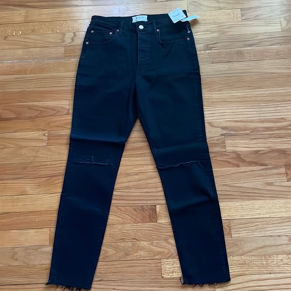 Free People Stella Black Hi‎ Rise Skinny Jeans 31 B11